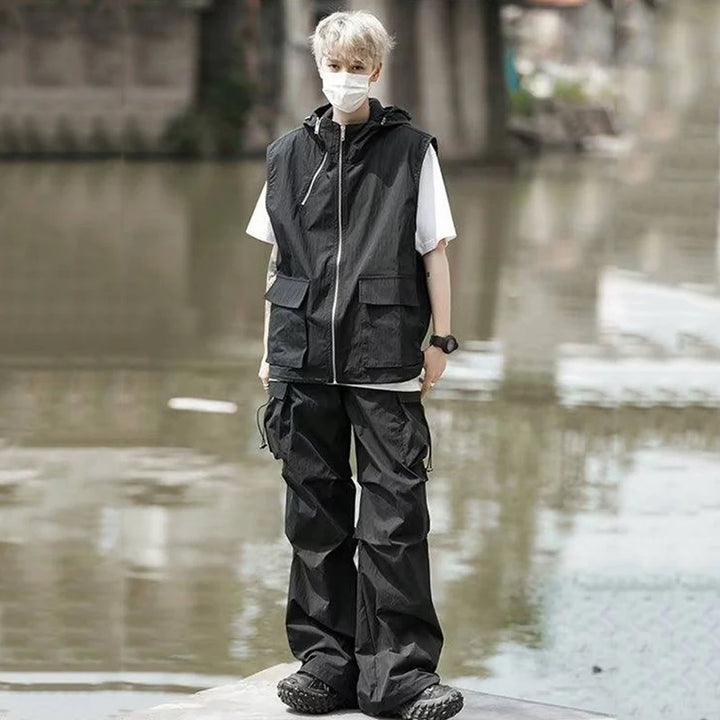 Urban Cargo Outfit Set - Hooded Vest & Pants Dark Tiger