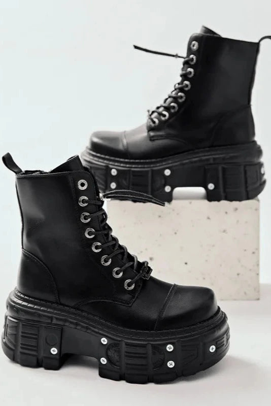 Dark Heavy Platform Boots Dark Tiger