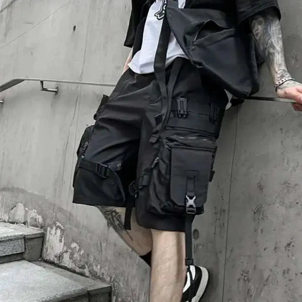 Dark Safari Style Cargo Shorts Dark Tiger