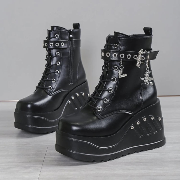 Punk Goth Platform Boots Dark Tiger