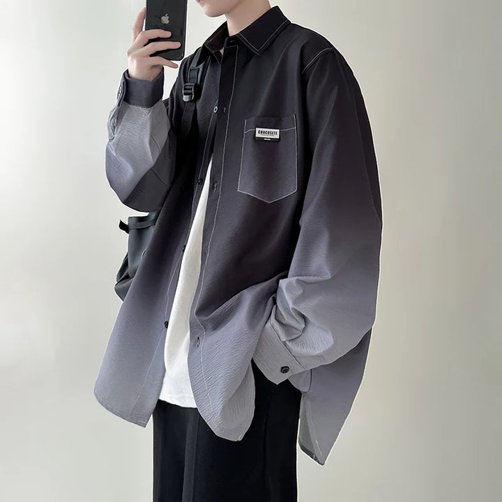 Korean Oversized Gradient Shirt Dark Tiger