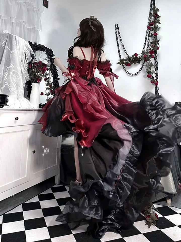 Gothic Bride Floral Dress Dark Tiger