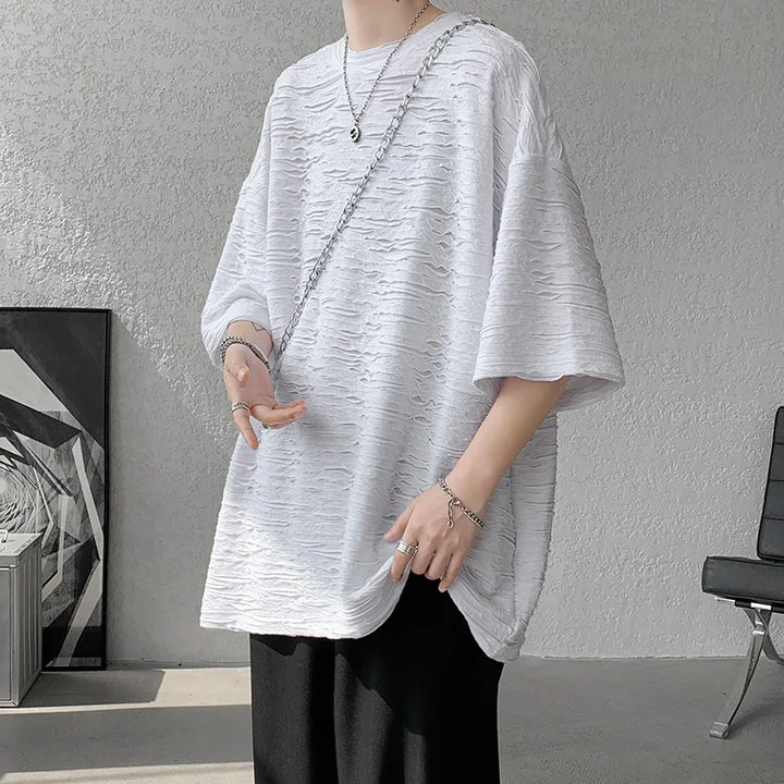 Korean Oversized Ripped T-Shirt Dark Tiger