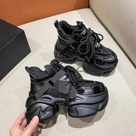 Chunky Sports Style Platform Sneakers Dark Tiger