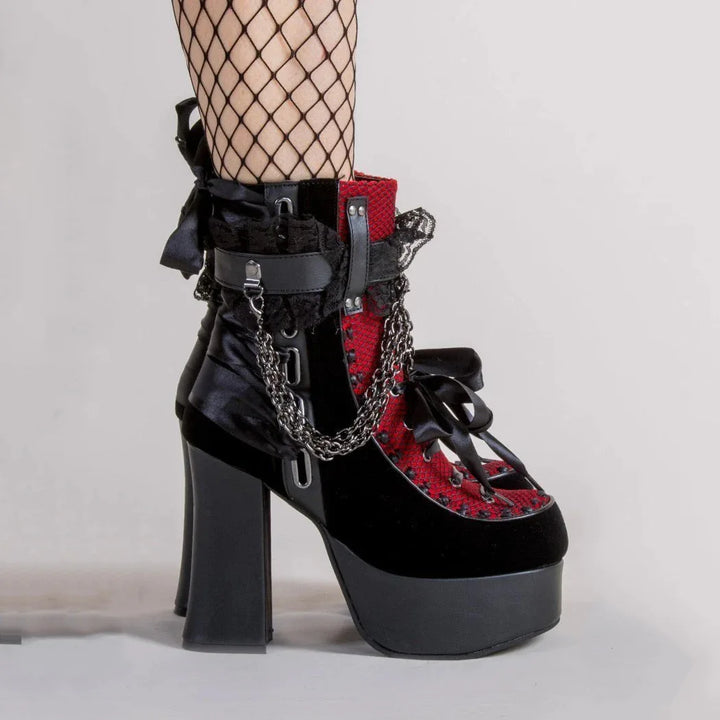 Retro Gothic Chain Boots Dark Tiger