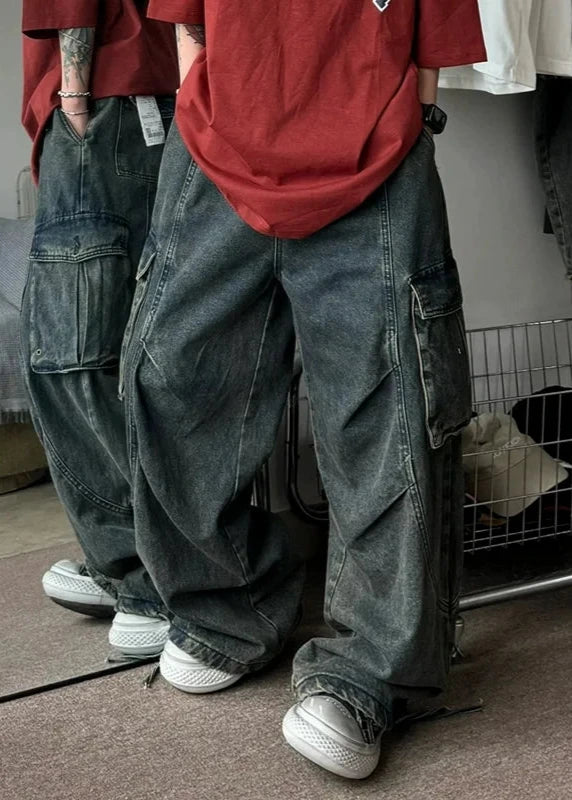 2000s Casual Baggy Jeans Dark Tiger