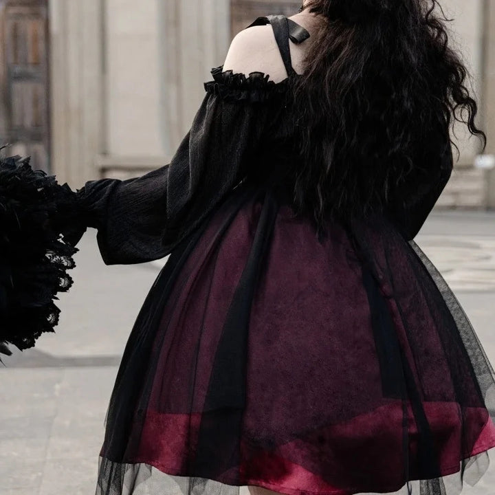 Japanese Gothic Long Sleeve Dress Dark Tiger