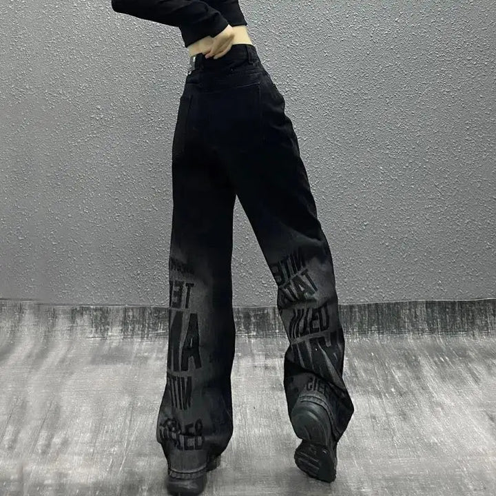 Dark 2000s Tie-Dye Jeans Dark Tiger