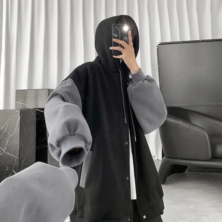 Korean Casual Hooded Cardigan Dark Tiger