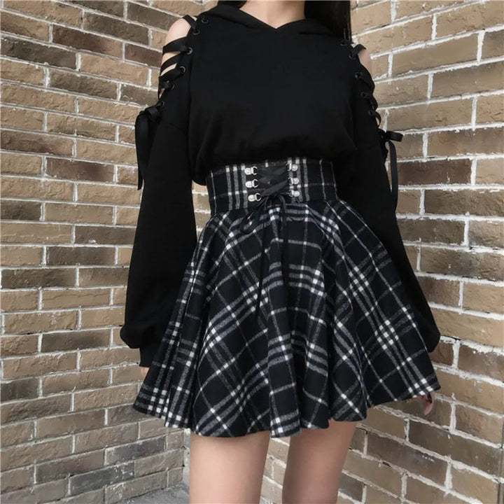 Lolita Gothic Plaid Skirt Dark Tiger