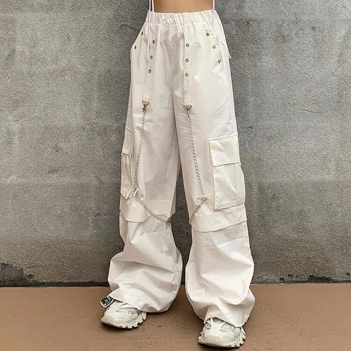 Harajuku Cargo Wide Pants Dark Tiger