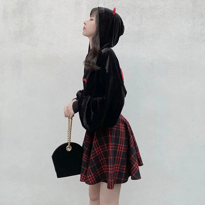 Lolita Gothic Plaid Skirt Dark Tiger