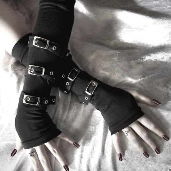 Arm Warmers with Gothic Straps Dark Tiger