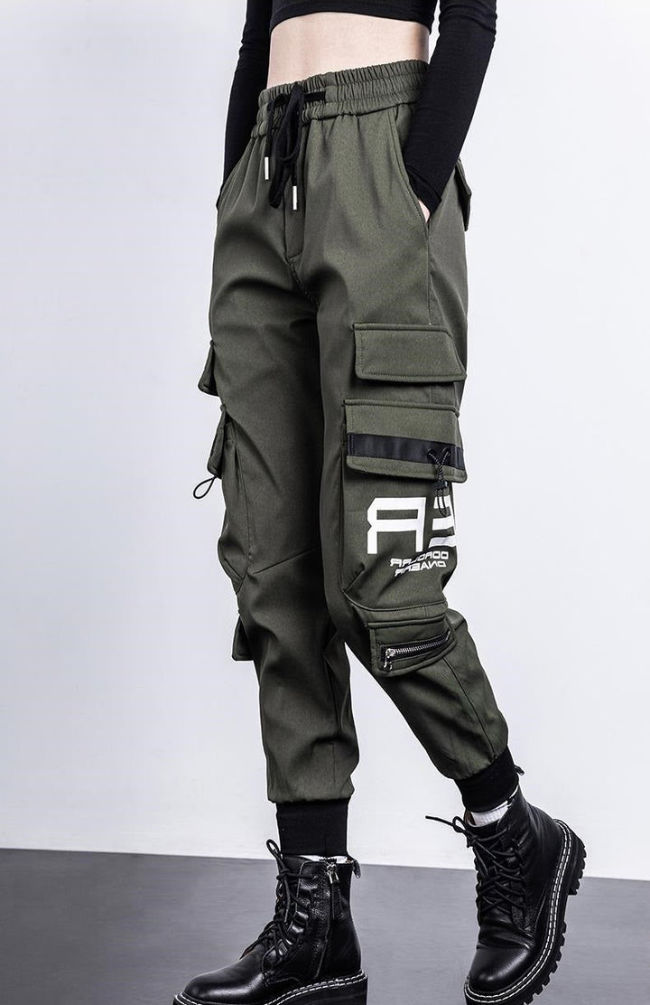 Hip Hop Cargo Techwear Pants Dark Tiger