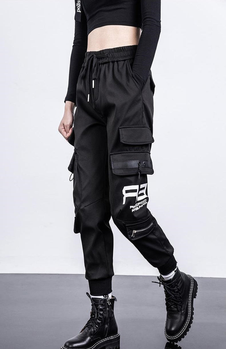 Hip Hop Cargo Techwear Pants Dark Tiger