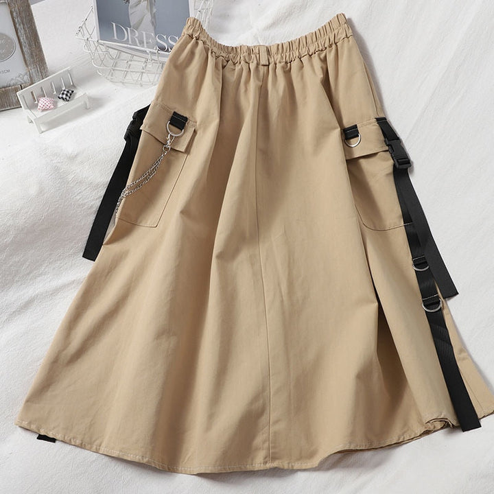 High Waist Cargo Skirt Dark Tiger