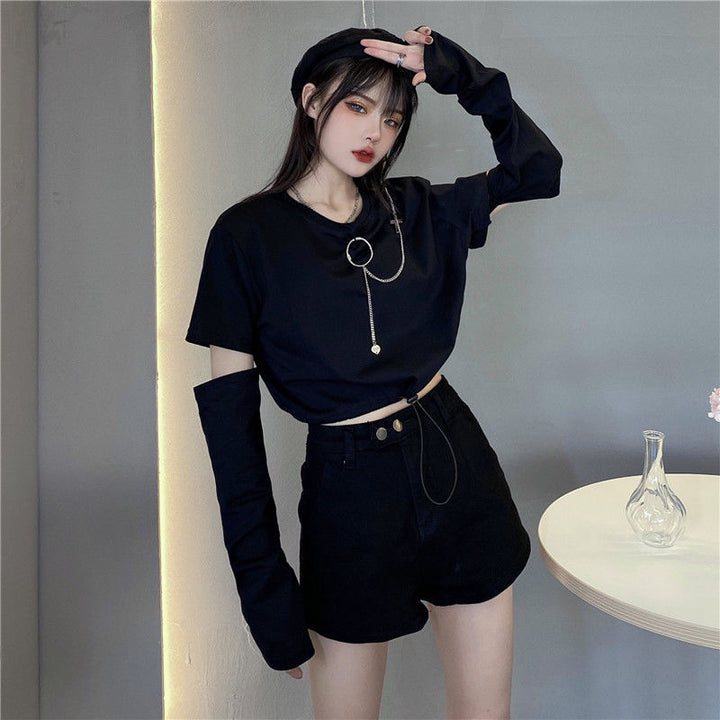 Darkwear Removable Sleeve T-shirt with Chain Dark Tiger