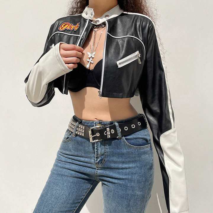 Cropped Punk Style Jacket Dark Tiger