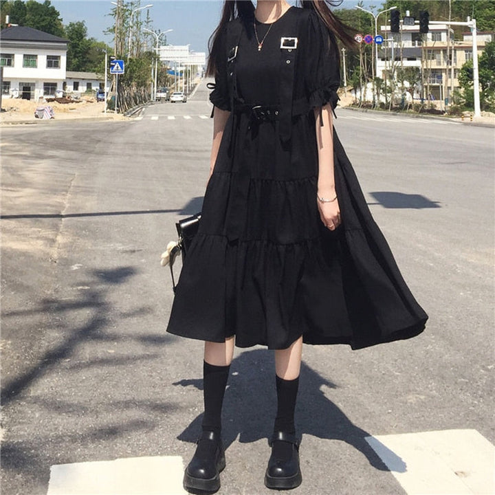 Japanese Style Black Dress Dark Tiger