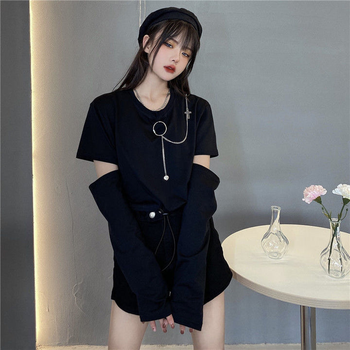 Darkwear Removable Sleeve T-shirt with Chain Dark Tiger
