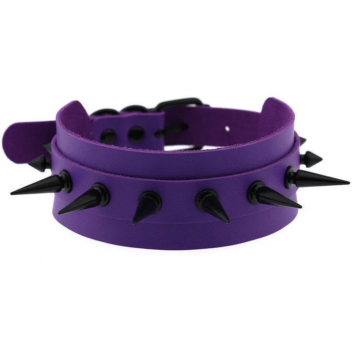 Gothic Leather Purple Chokers Dark Tiger