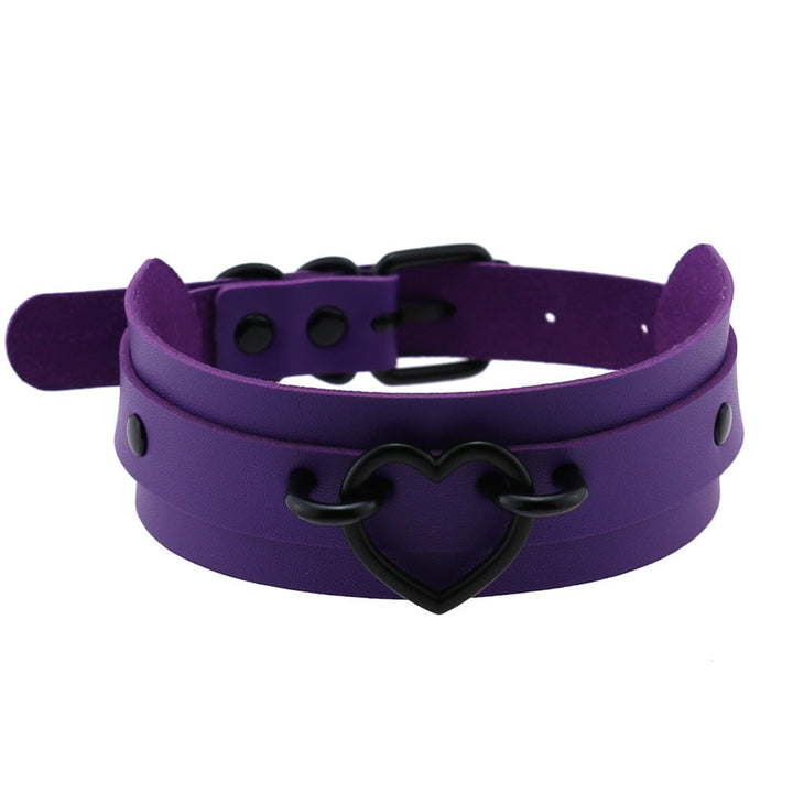 Gothic Leather Purple Chokers Dark Tiger