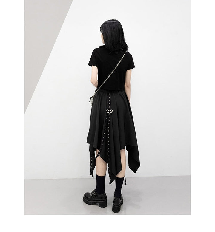 Gothic Weave Irregular Skirt Dark Tiger