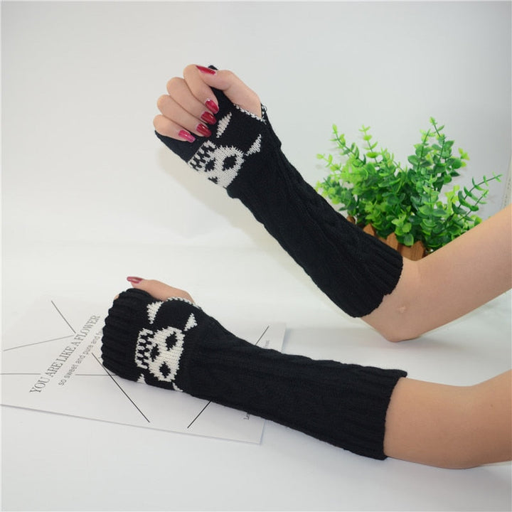 Harajuku Skull Arm Warmers Dark Tiger