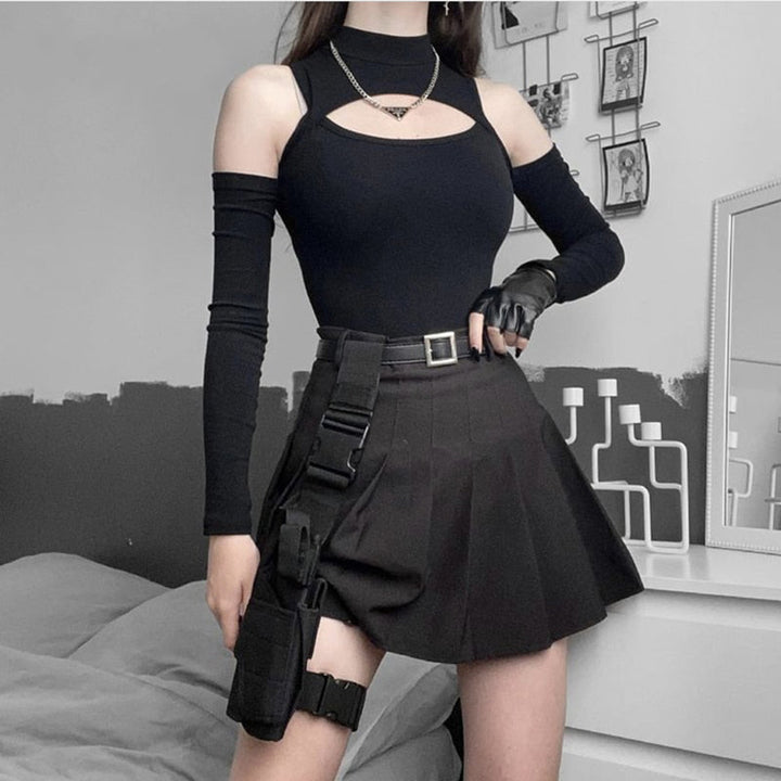 Techwear Off-Shoulder Bodysuit Dark Tiger