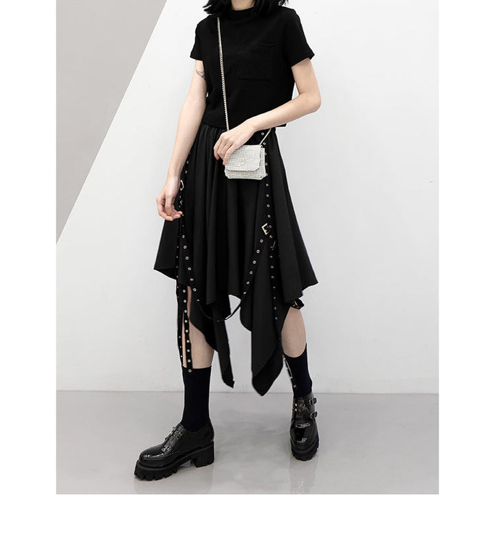 Gothic Weave Irregular Skirt Dark Tiger