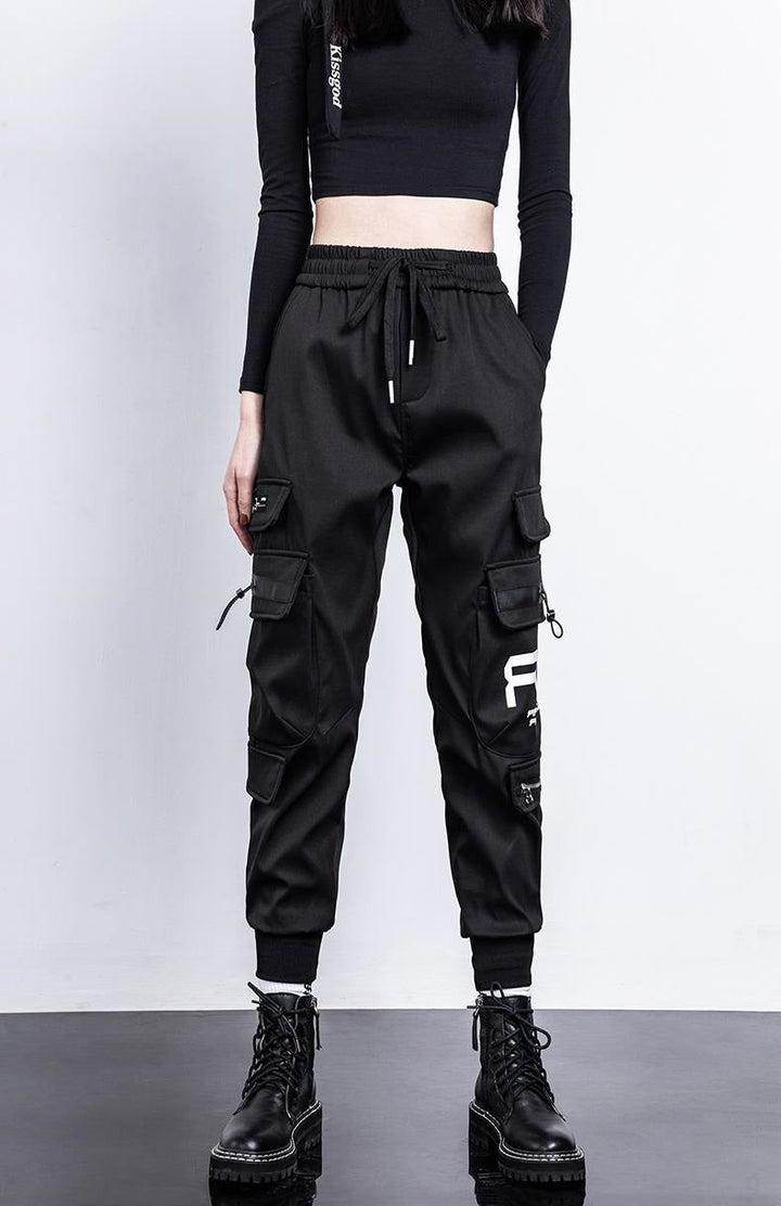 Hip Hop Cargo Techwear Pants Dark Tiger