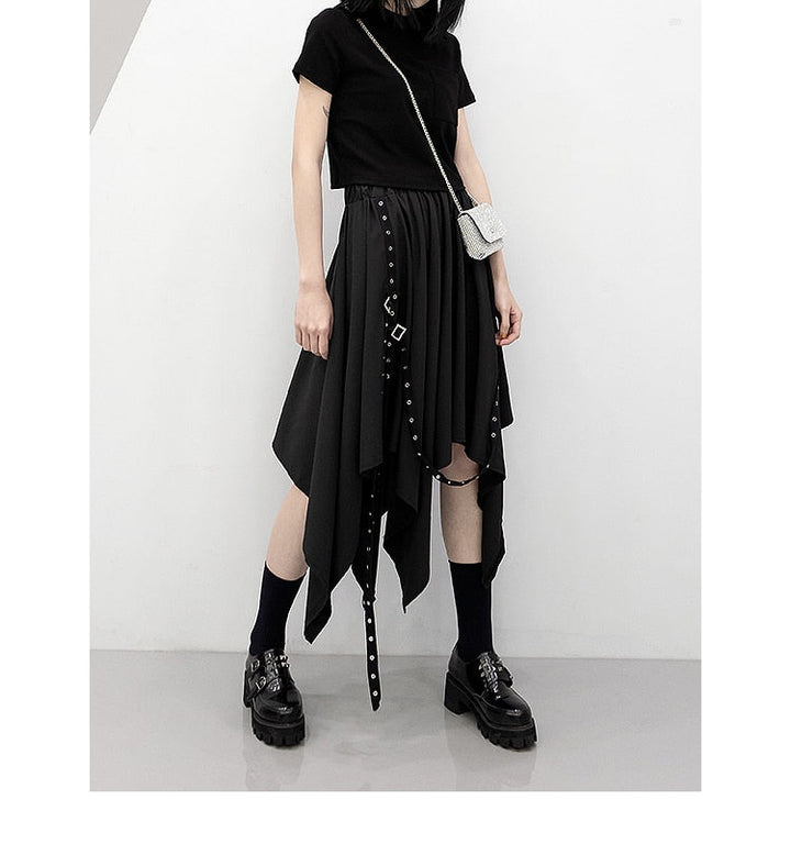 Gothic Weave Irregular Skirt Dark Tiger