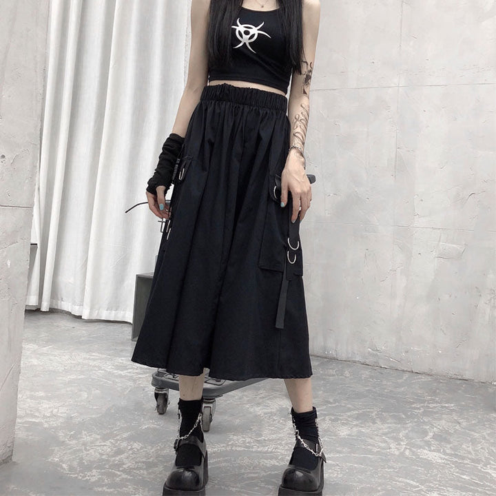 High Waist Cargo Skirt Dark Tiger