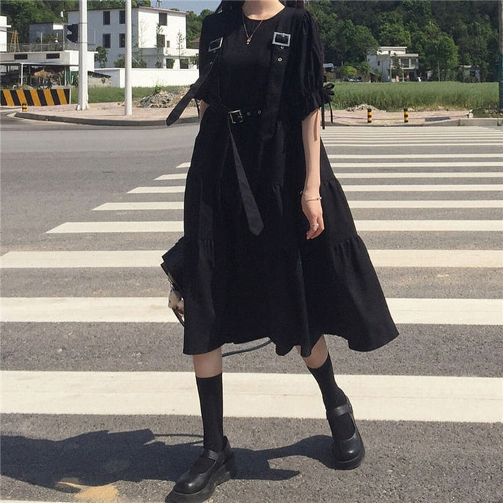 Japanese Style Black Dress Dark Tiger