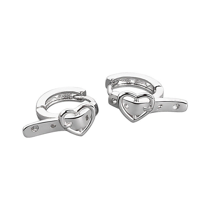 Silver Heart-shaped Earrings Dark Tiger