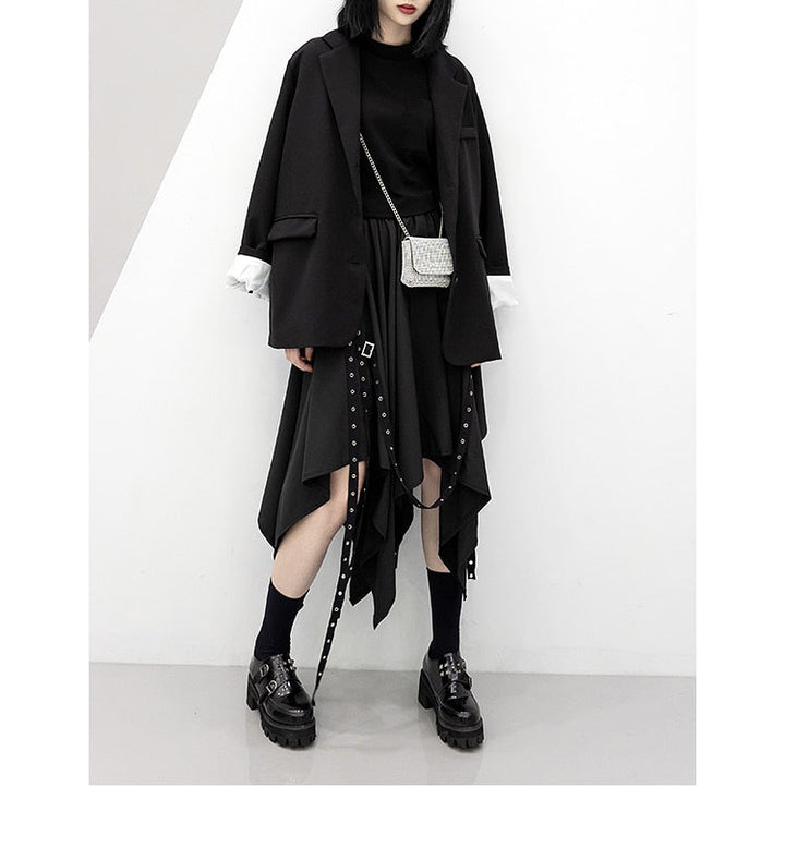 Gothic Weave Irregular Skirt Dark Tiger