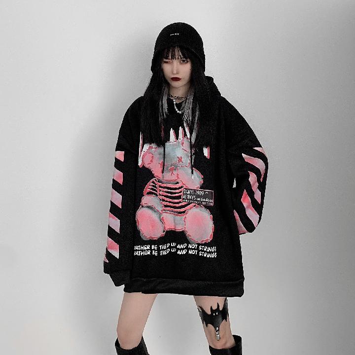 Gothic Anime Punk Hoodie Dark Tiger