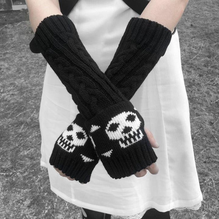 Harajuku Skull Arm Warmers Dark Tiger