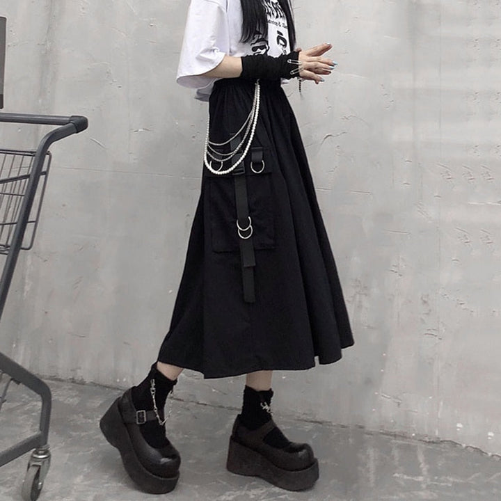 High Waist Cargo Skirt Dark Tiger