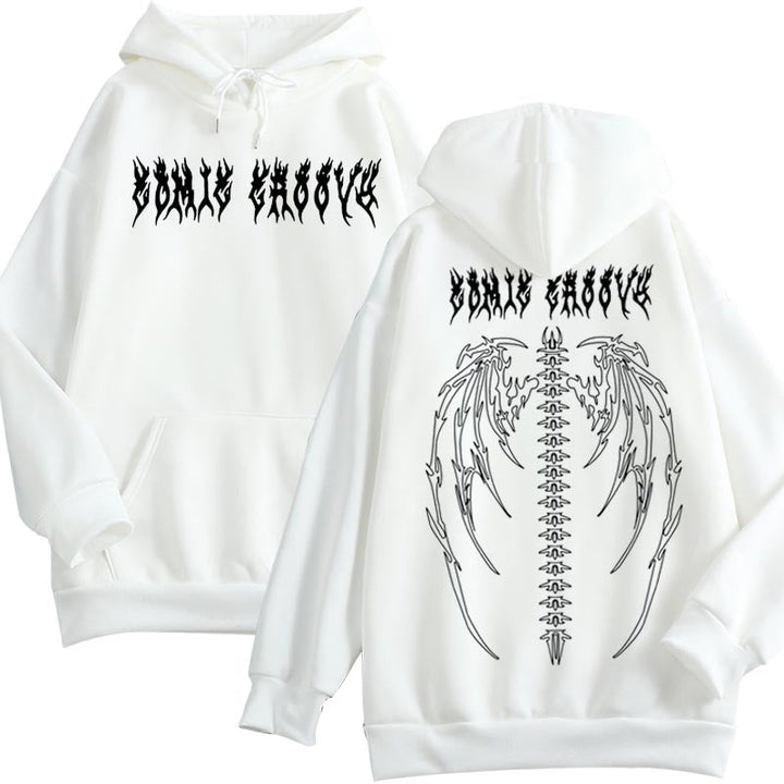 Oversized Gothic Hoodie Dark Tiger