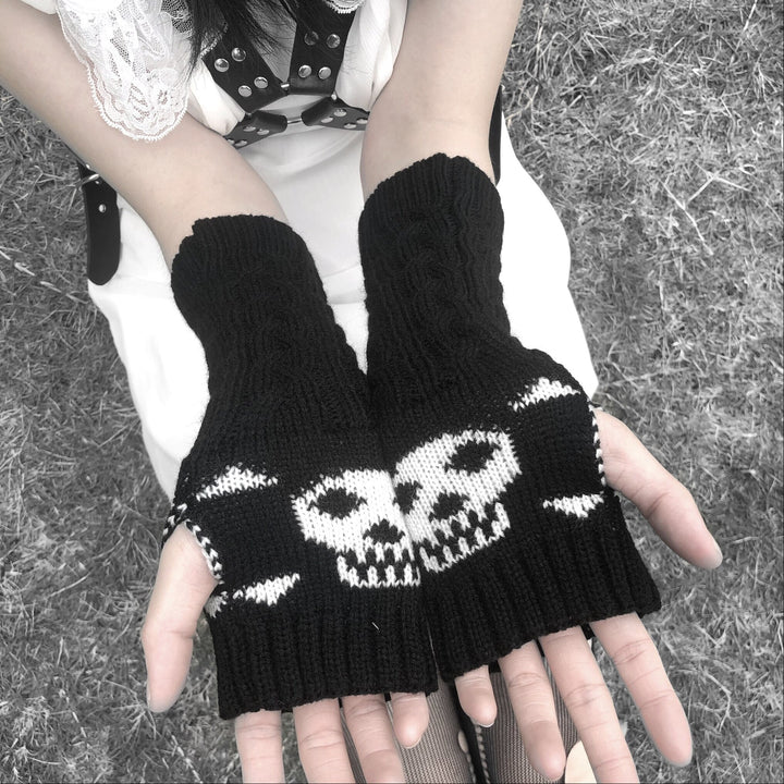 Harajuku Skull Arm Warmers Dark Tiger