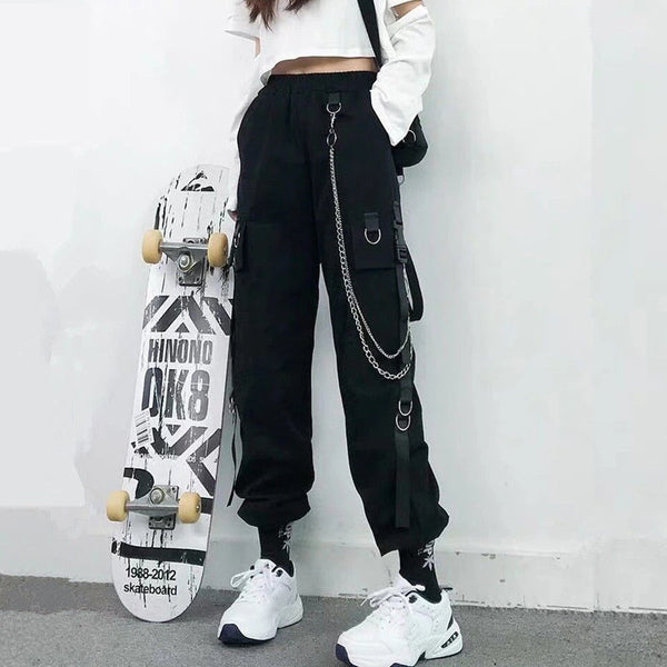 Black Cargo Pants Dark Tiger
