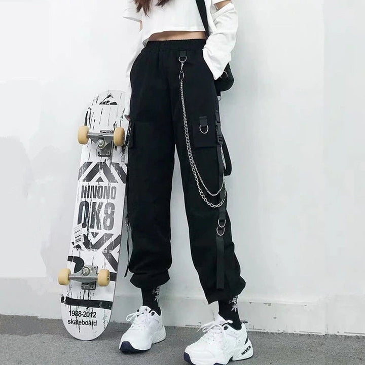 Black Cargo Pants Dark Tiger