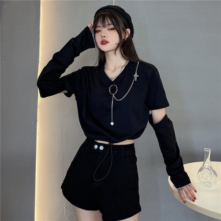 Darkwear Removable Sleeve T-shirt with Chain Dark Tiger
