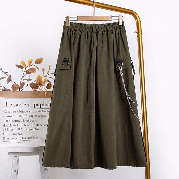 High Waist Cargo Skirt Dark Tiger