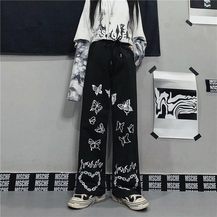 Gothic Korean Vintage Pants Dark Tiger