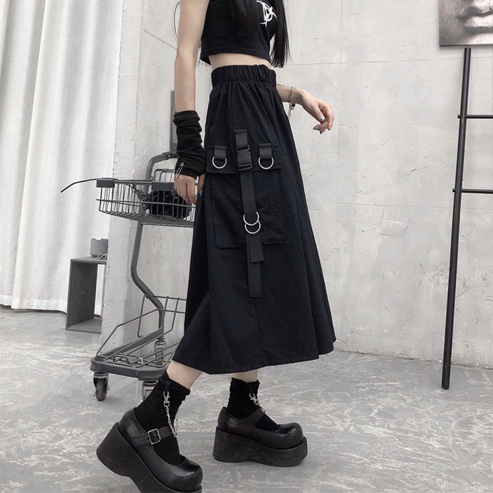 High Waist Cargo Skirt Dark Tiger