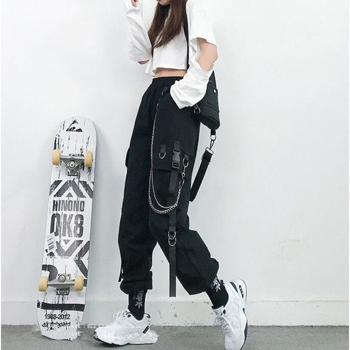 Black Cargo Pants Dark Tiger
