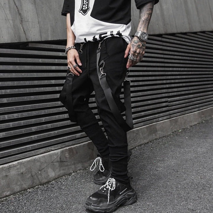 Men Techwear Style Cargo Pants Dark Tiger