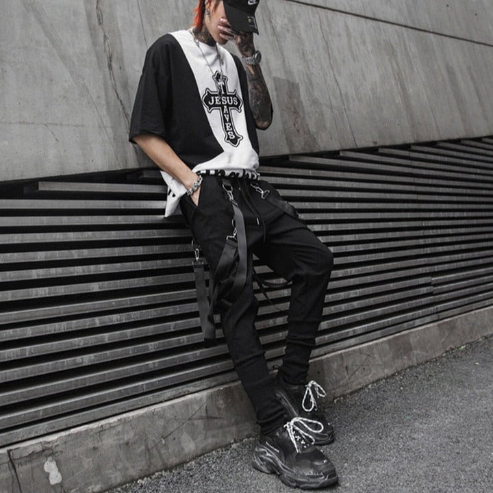 Men Techwear Style Cargo Pants Dark Tiger